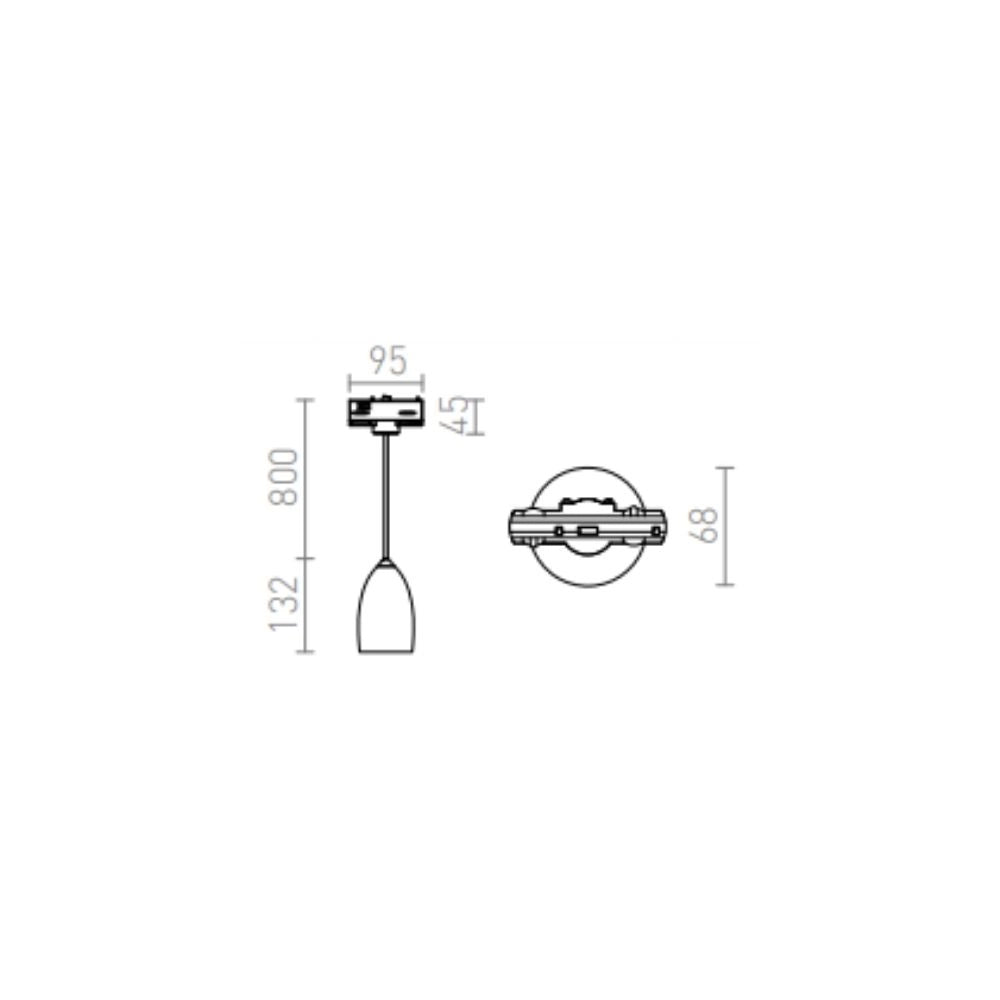 Lampadario BABADES per binario trifase  cromo 230V GU10 35W