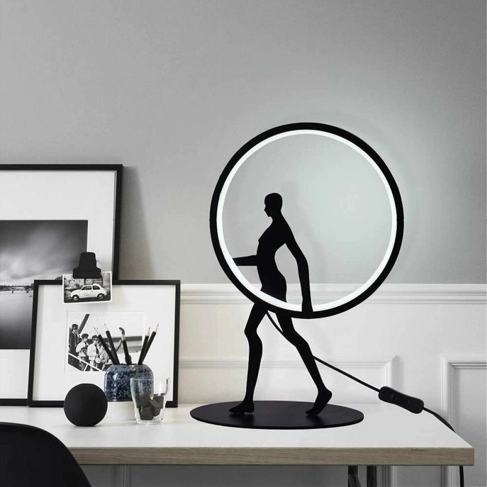 Trade Shop - Lampada Da Tavolo 9w Scultura Corpo Uomo A Led Lume Luce 3000k 4000k 6500k D02-n -