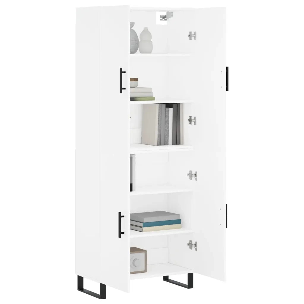 Credenza | Madia | Buffet da pranzo | Armadio da pranzo Bianca 69,5x34x180 cm in Legno Multistrato