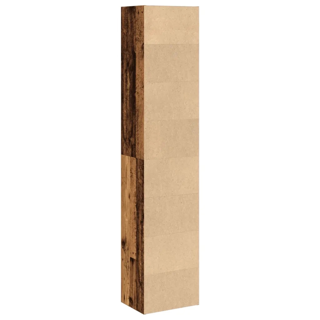 Libreria-Scaffale per Libri-Mobile di Stoccaggio Legno Antico 40x30x189 cm in Legno Multistrato