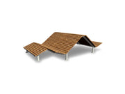 Panca Comfort 24 legno metallo moduli componibili 360x200x85h Giochipark - Due sedute lunghe