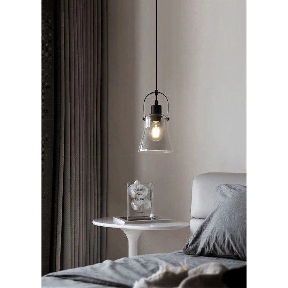Trade Shop - Lampadario A Sospensione Con Paralume In Vetro Lampada Moderna Attacco E27 Lp-90 -
