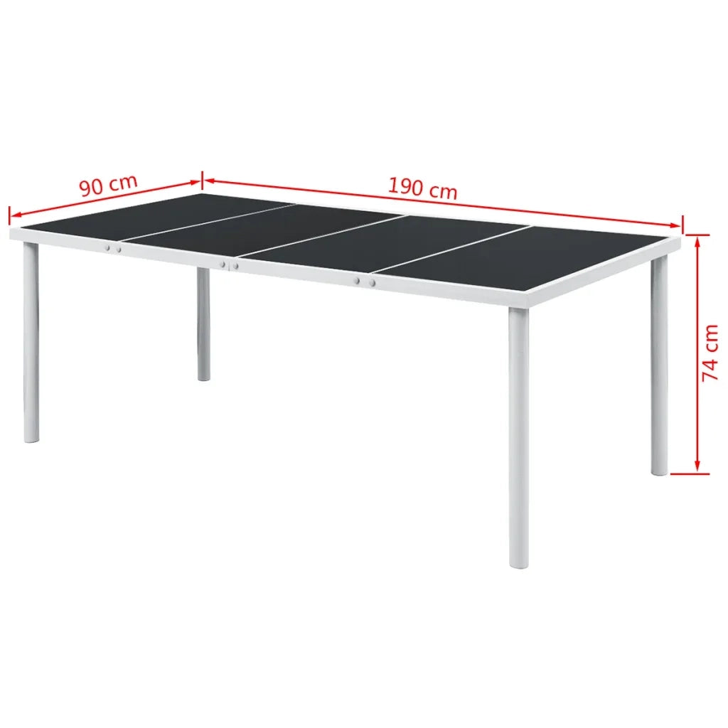 Set da Pranzo da Giardino 9 pz in Acciaio Nero cod mxl 35446