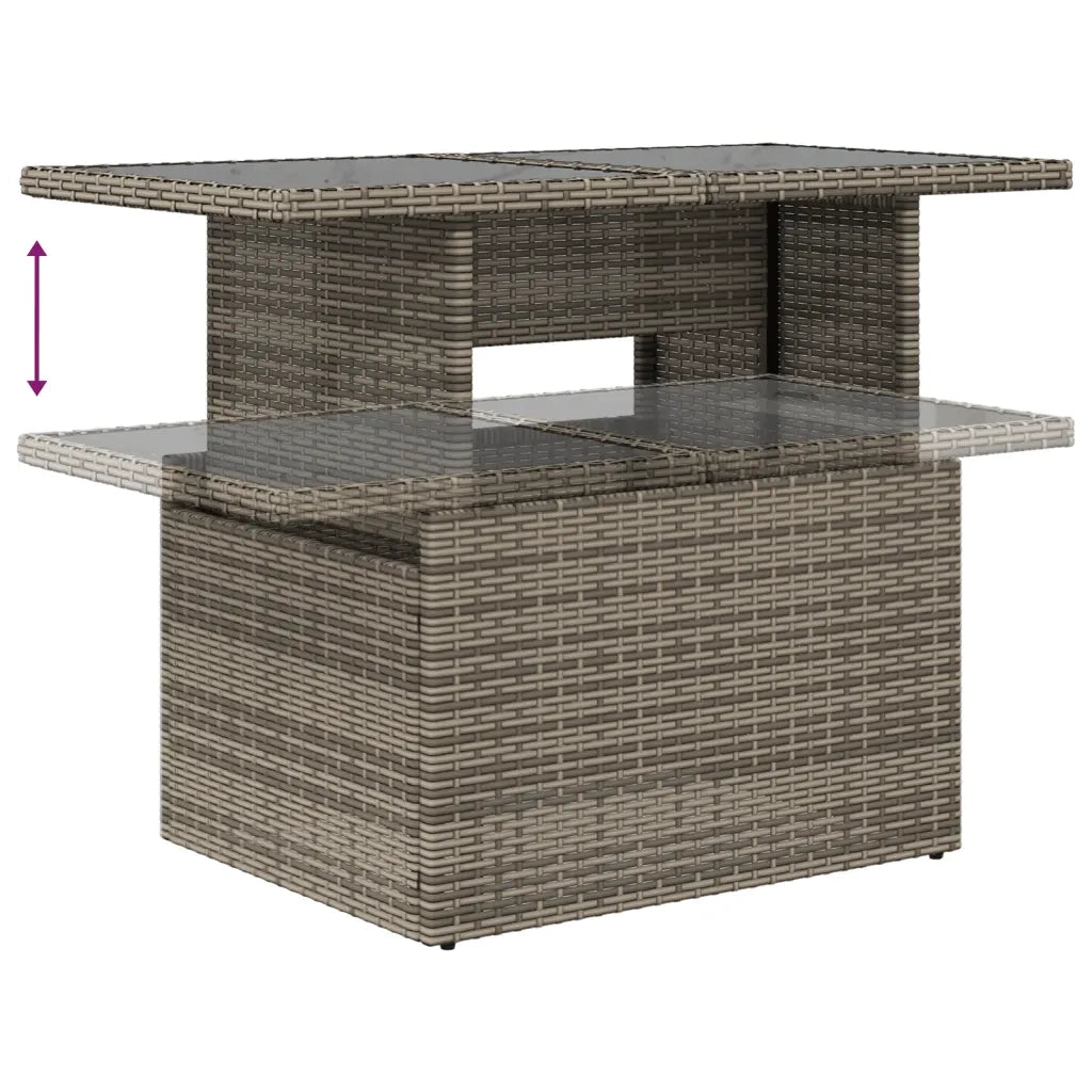 Set Divano da Giardino 9 pz con Cuscini Grigio in Polyrattan