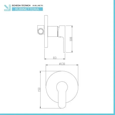 Set doccia incasso tondo Paco con soffione 20 cm cromato