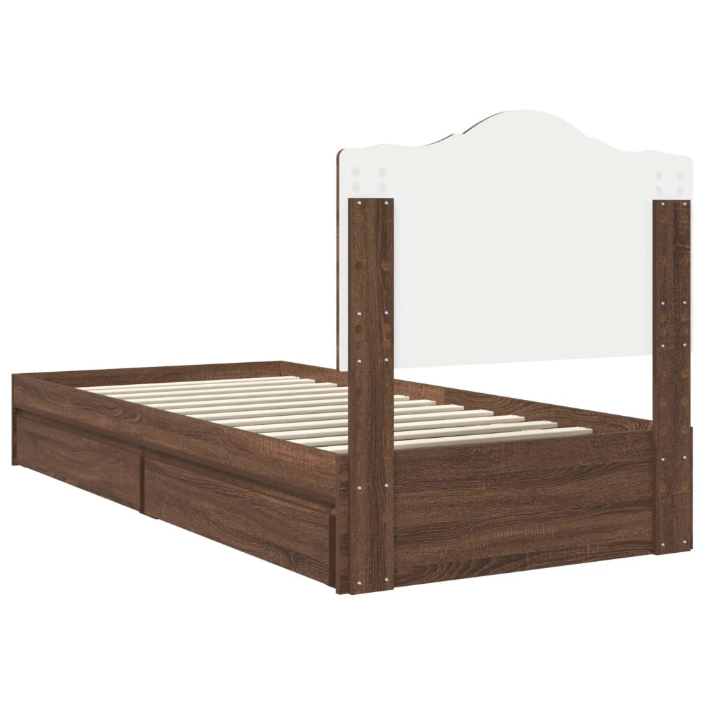 Letto con Contenitore con cassetto Rovere Marrone 70 x 190 cm 3413561