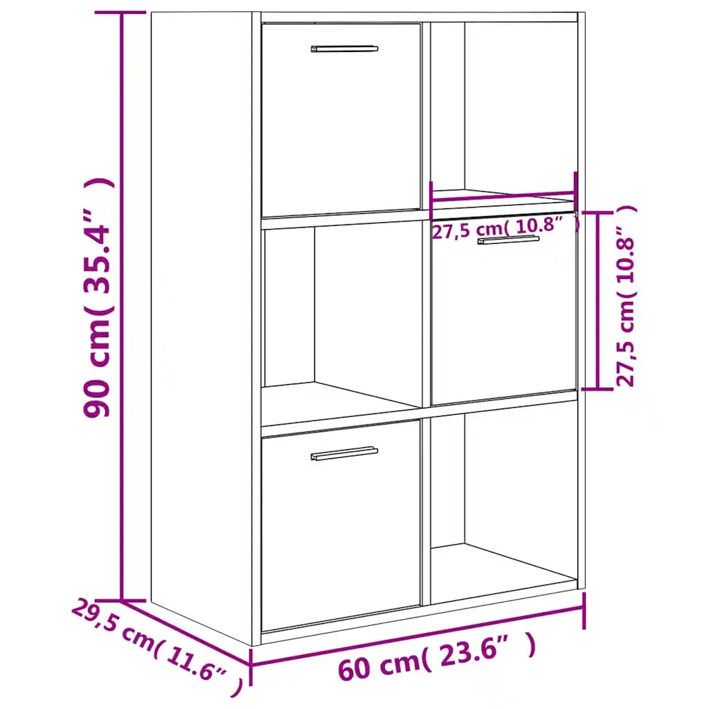 Armadietto Grigio Cemento 60x29,5x90 cm in Legno Multistrato CFW8795532