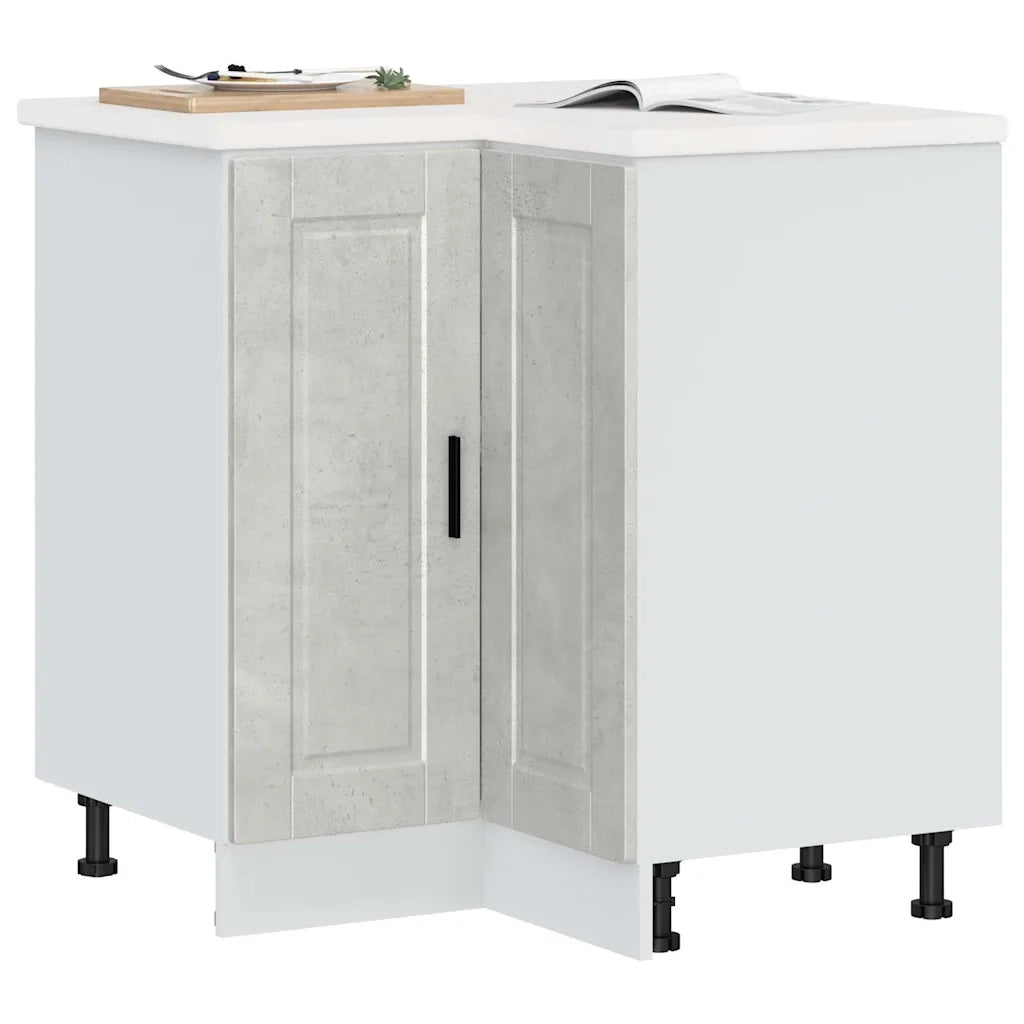 vidaXL Base ad Angolo Cucina Porto Grigio Cemento in Legno Multistrato