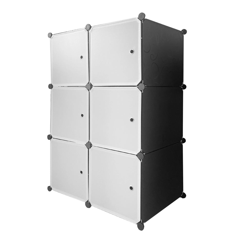 Cubo personalizzabile Guardaroba Boxed Basic Nyana Home 6 Cubes/Doors Organizzazione domestica Appendiabiti Scarpiera 110x75x47cm Nero