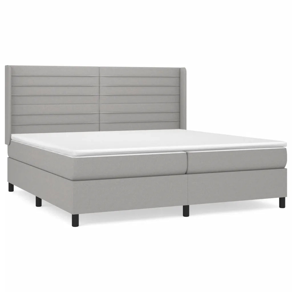 Giroletto a Molle con Materasso Grigio Chiaro 200x200cm Tessuto 3131537