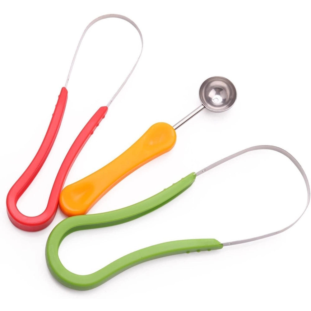 Trade Shop - Scavino Cucchiaio Multifunzione Taglio Melone 3 In 1 Spallinatore Per Frutta -