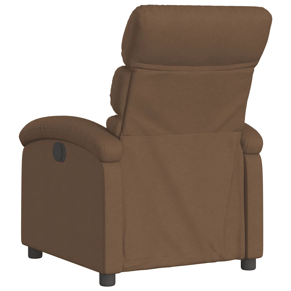 Poltrona | Sedia Relax Elettrica Reclinabile Marrone in Tessuto
