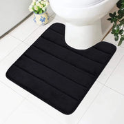 Mat di supporto antiscivolo per toilette con foro di 50 x 60 cm, mat di assorbimento per bagno, toilette in piedi, mat di bagno lavabile per toilette, nero
