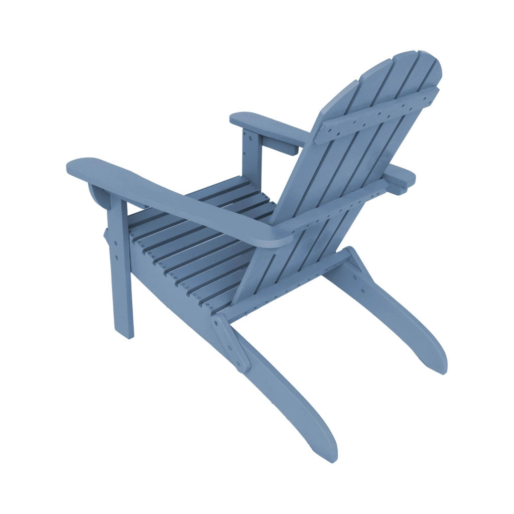 Poltrona in legno di acacia con braccioli, blu