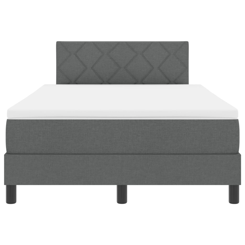 Letto a molle con materasso grigio scuro 120x200 cm in tessuto