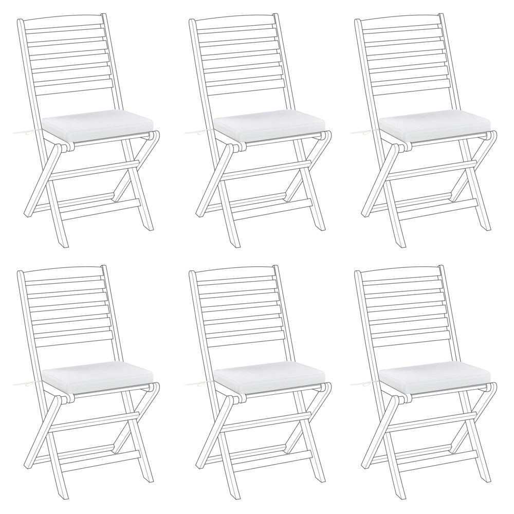 Set di 6 cuscini per sedie da esterno bianchi giardino terrazzo tessuto resistente