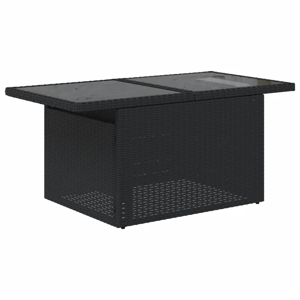 Set Divano da Giardino 6 pz con Cuscini Nero in Polyrattan 3268526
