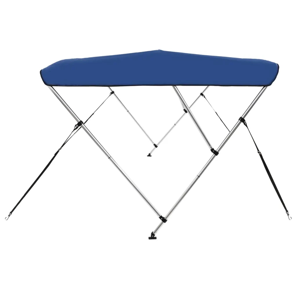 Bimini di Prua con Tendalino a 3 Archi-Tenda da Sole per Bimini di Prua Blu 183x160x137 cm