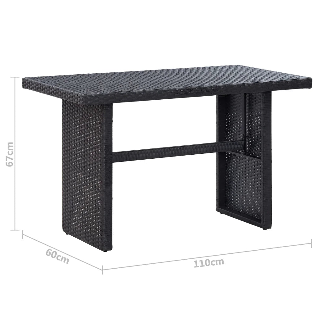 Set Divani da Giardino 3 pz con Cuscini in Polyrattan Nero cod mxl 30017