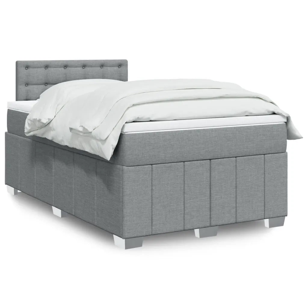 vidaXL Giroletto a Molle con Materasso Grigio Chiaro 120x190cm Tessuto