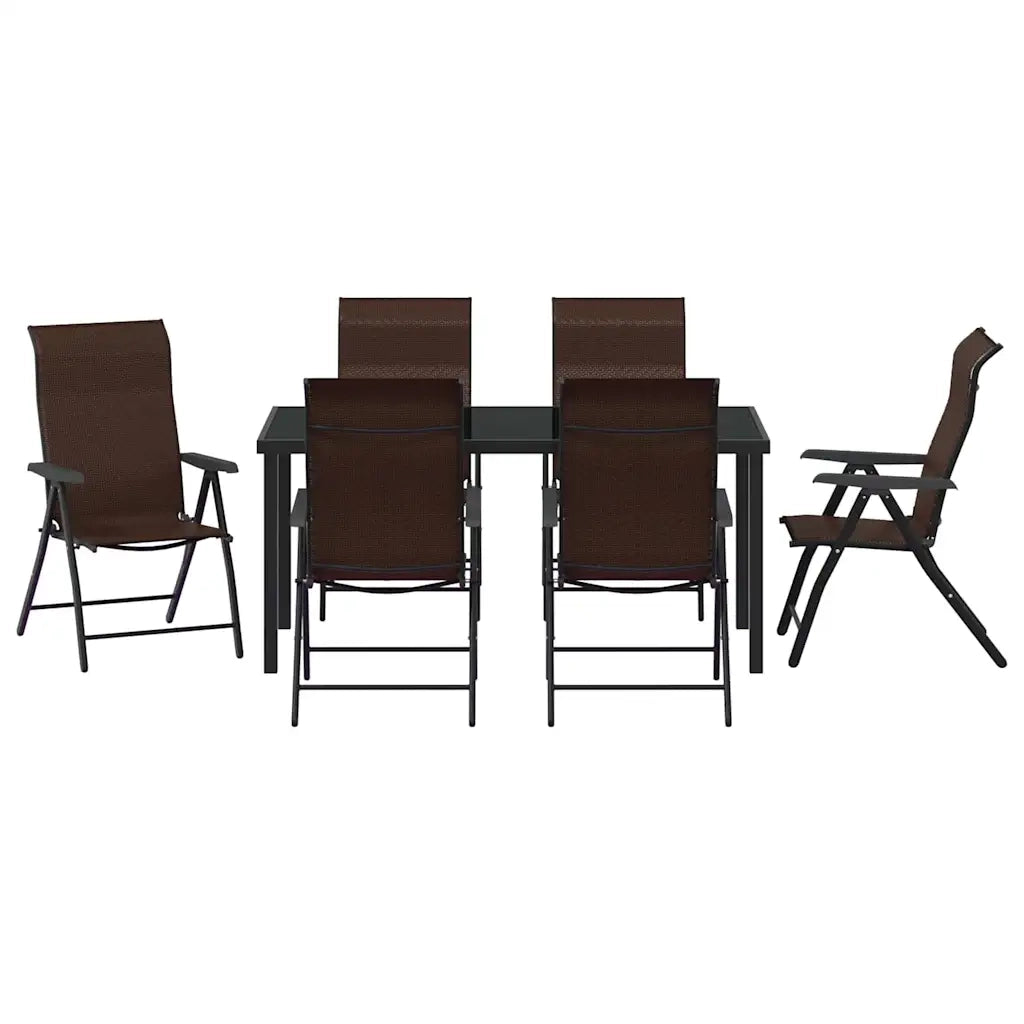 Set da Pranzo per Giardino 7 pcs Marrone