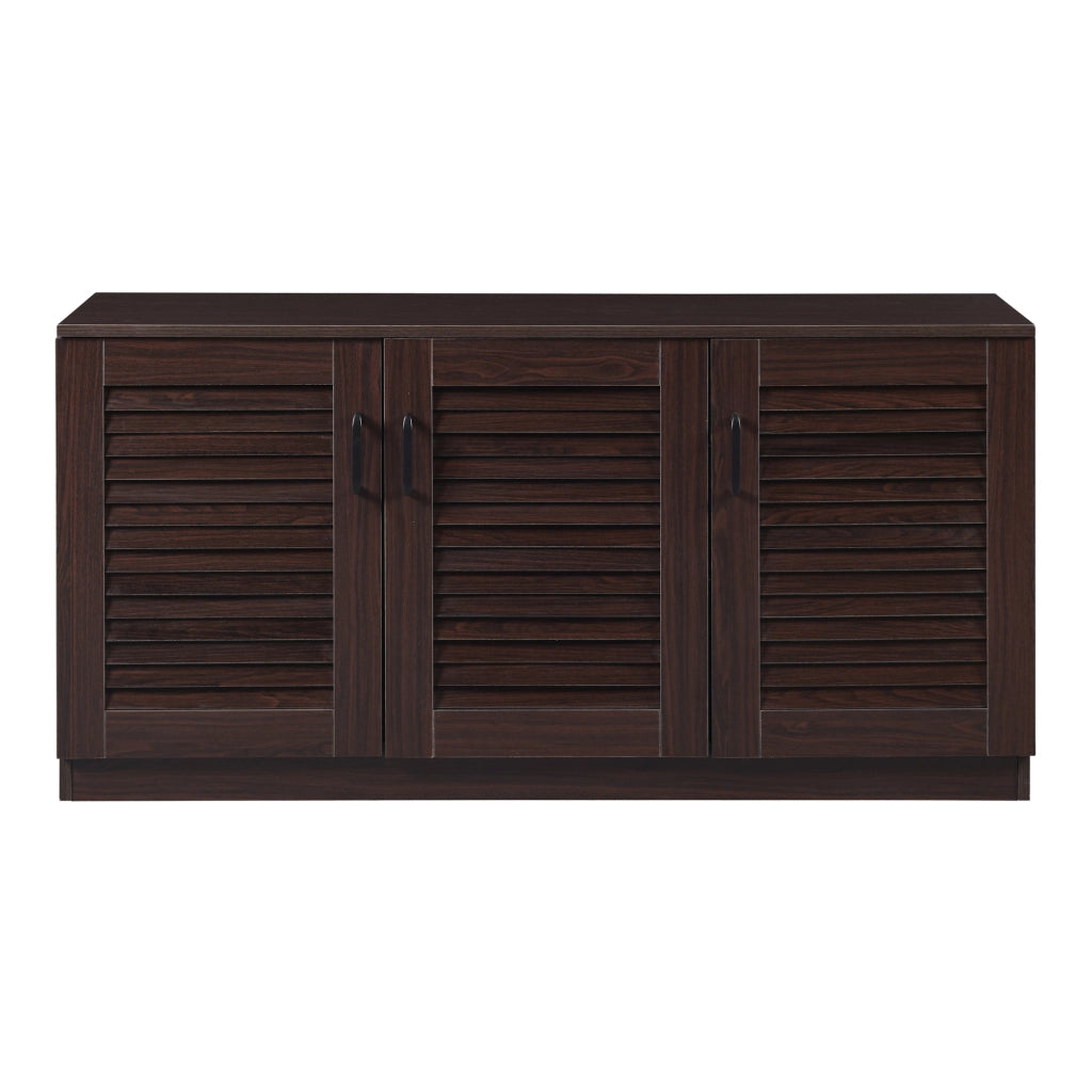 Armadio Scarpiera Løten con Ante a Persiana 62 x 125 x 36 cm Wengè [en.casa]
