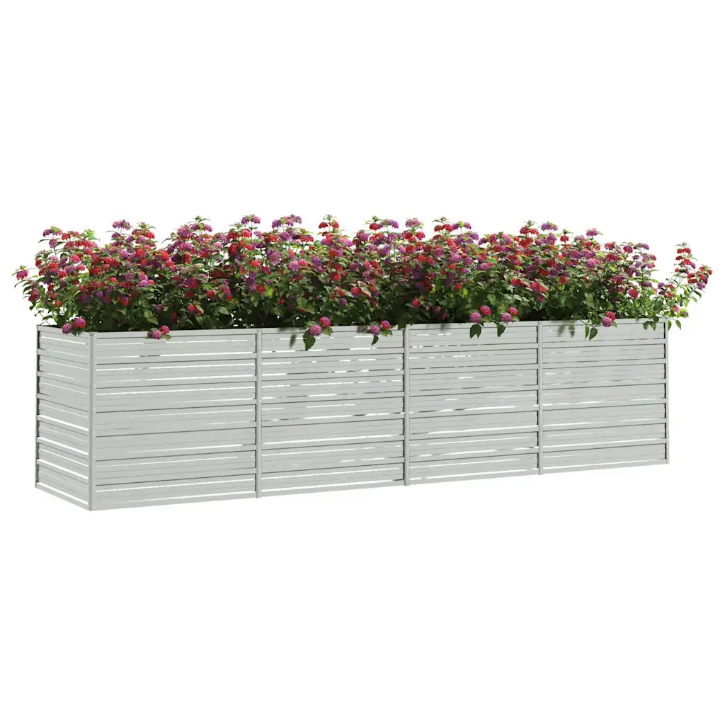 Letto Rialzato Giardino 320x80x77 cm in Acciaio Zincato Argento cod mxl 53466