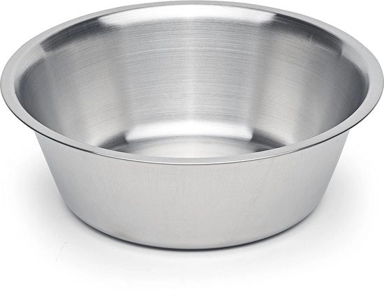 Bacino per cani di alta qualità in acciaio inossidabile liscio, bacino per cibo e acqua lavabile in forno a microonde, capacità 1L/2,2l, altezza 23,5 cm