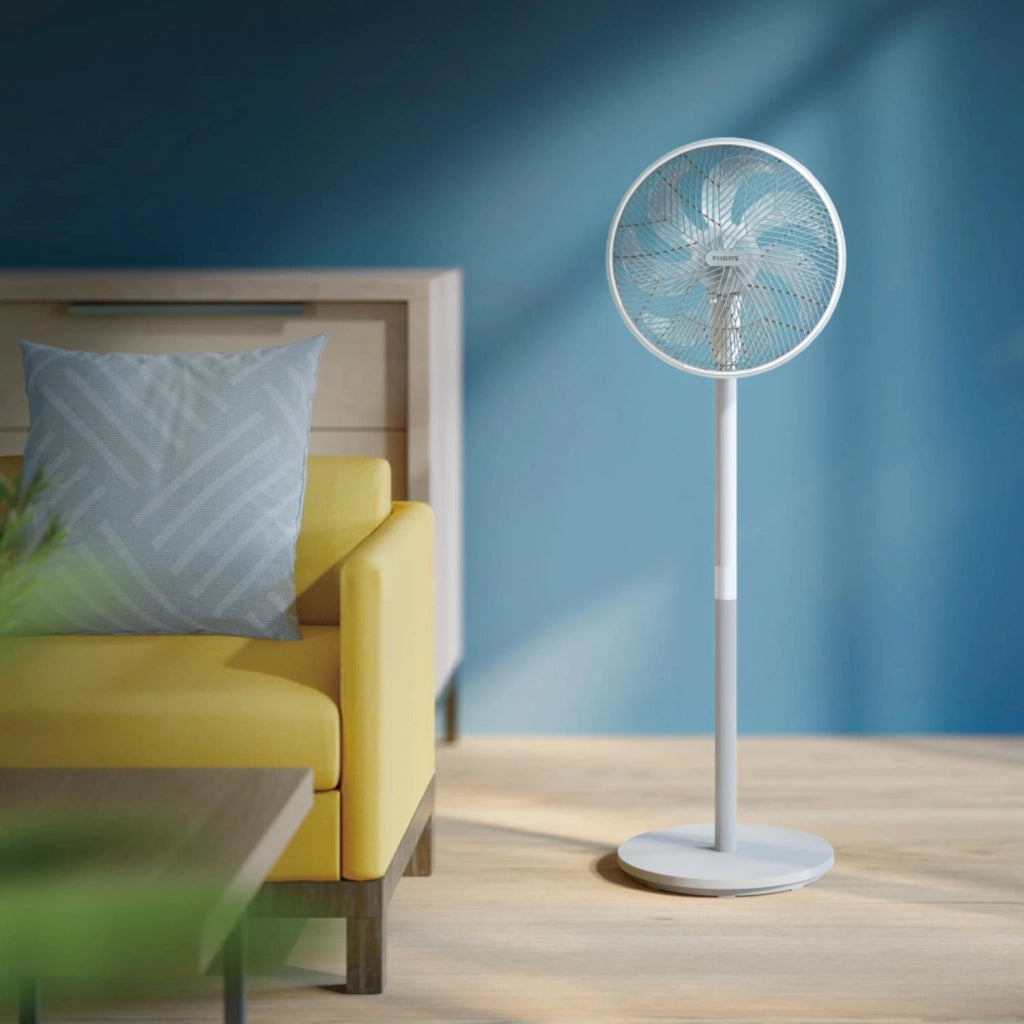 Philips CX2550-00 Ventilatore a Piantana a Terra con 7 Pale Diametro 40 cm Oscillante e Timer Bianco