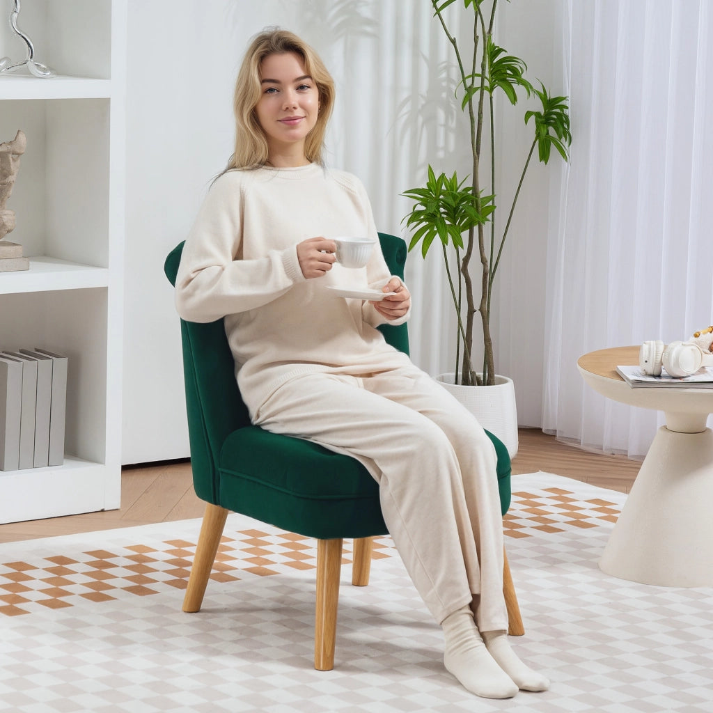 Poltrona in velluto reclinabile massaggiante ¨C zephmum ¨C verde 60x66x79 cm