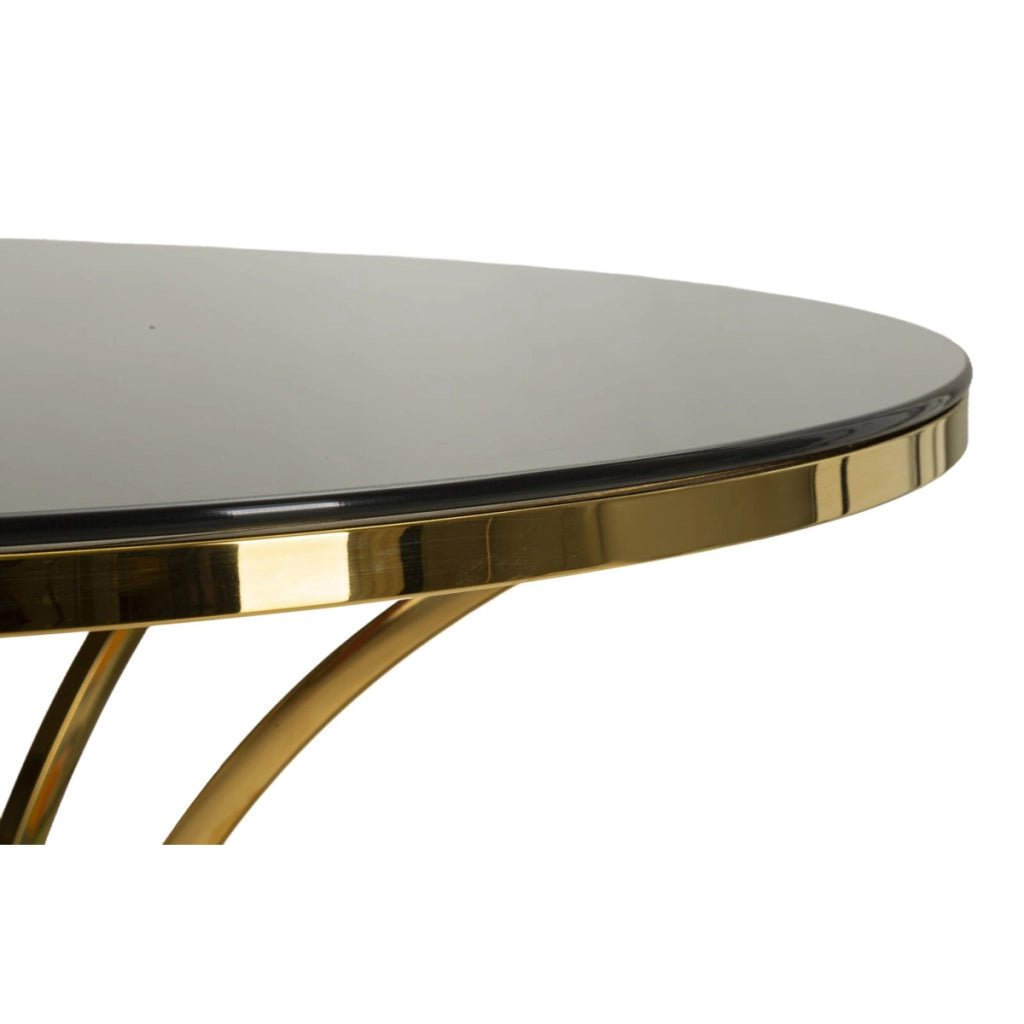 Tavolo VKH877, Oro, Vetro, 100x100x80 cm