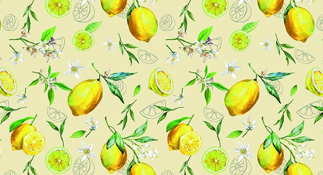 TOVAGLIATO IN PVC FANTASTIK LIMONI C96-1  Rotolo cm.140 (H) x 20 mt (L)
