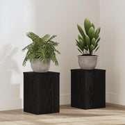 Supporti per Piante 2 pz Rovere Nero 20x20x30 cm Legno ingegnerizzato