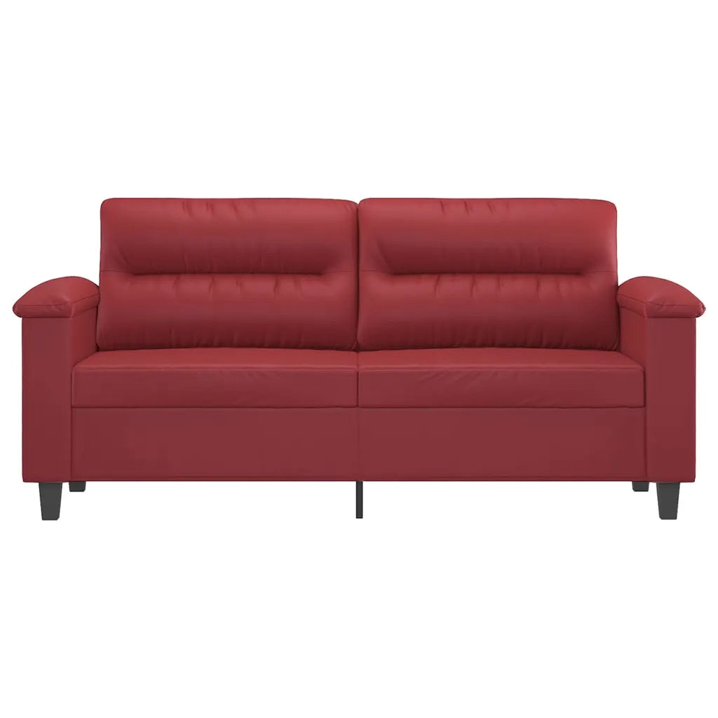 Divano a 2 Posti Rosso Vino 140 cm in Similpelle 359586
