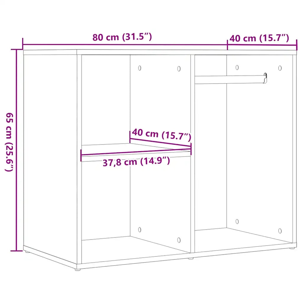 Armadietto per Cosmetici Legno Antico 80x40x65 cm in Truciolato 857031