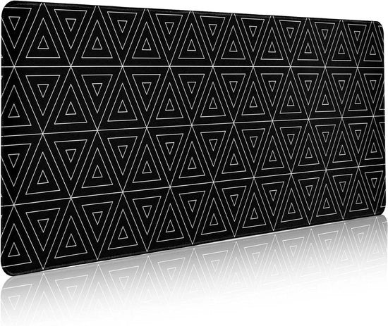 Tavolo da gaming grande nero 1000 x 400 mm - antiscivolo e duraturo con bordi ricamate, ideale per casa e ufficio.