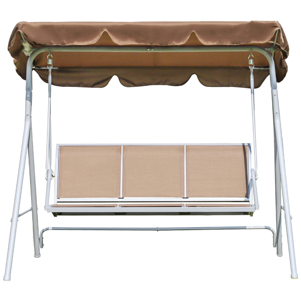 Dondolo Giardino 3 Posti con Toldo Ajustabile ¨C zephmum ¨C Marrone 171x108x150 cm