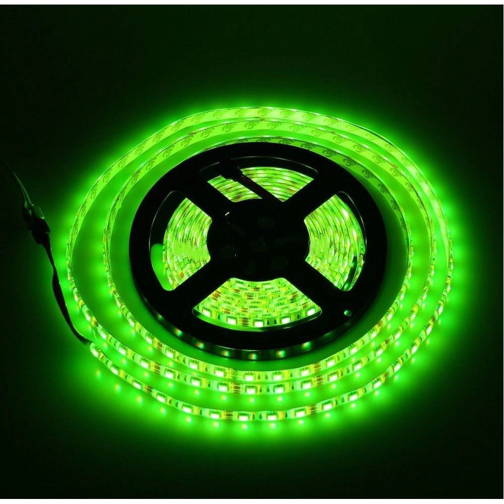 Trade Shop - Bobina Striscia Strip Led 5050 Flessibile 5m Adesiva Luce Interno Esterno Ip65 - -verde      -
