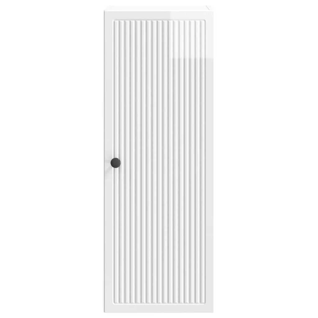 Mobiletto a muro Bianco Lucido 33 x 34,5 x 90 cm