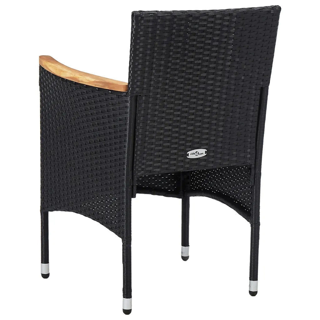Sedie da Pranzo per Giardino 2 pz | Sedie da Esterno in Polyrattan Nero