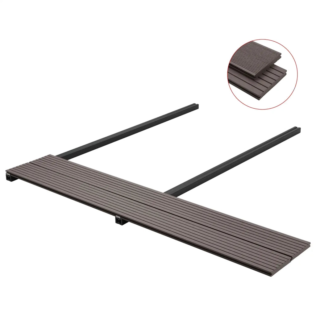 Pavimento da Deck 4 pcs Marrone Scuro WPC 42046655