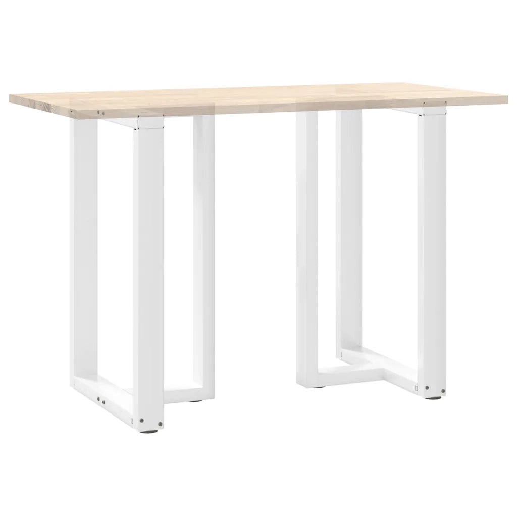 Gambe per tavolo da bar a forma di T 2 pz bianche 60x35x(90-91) cm in acciaio