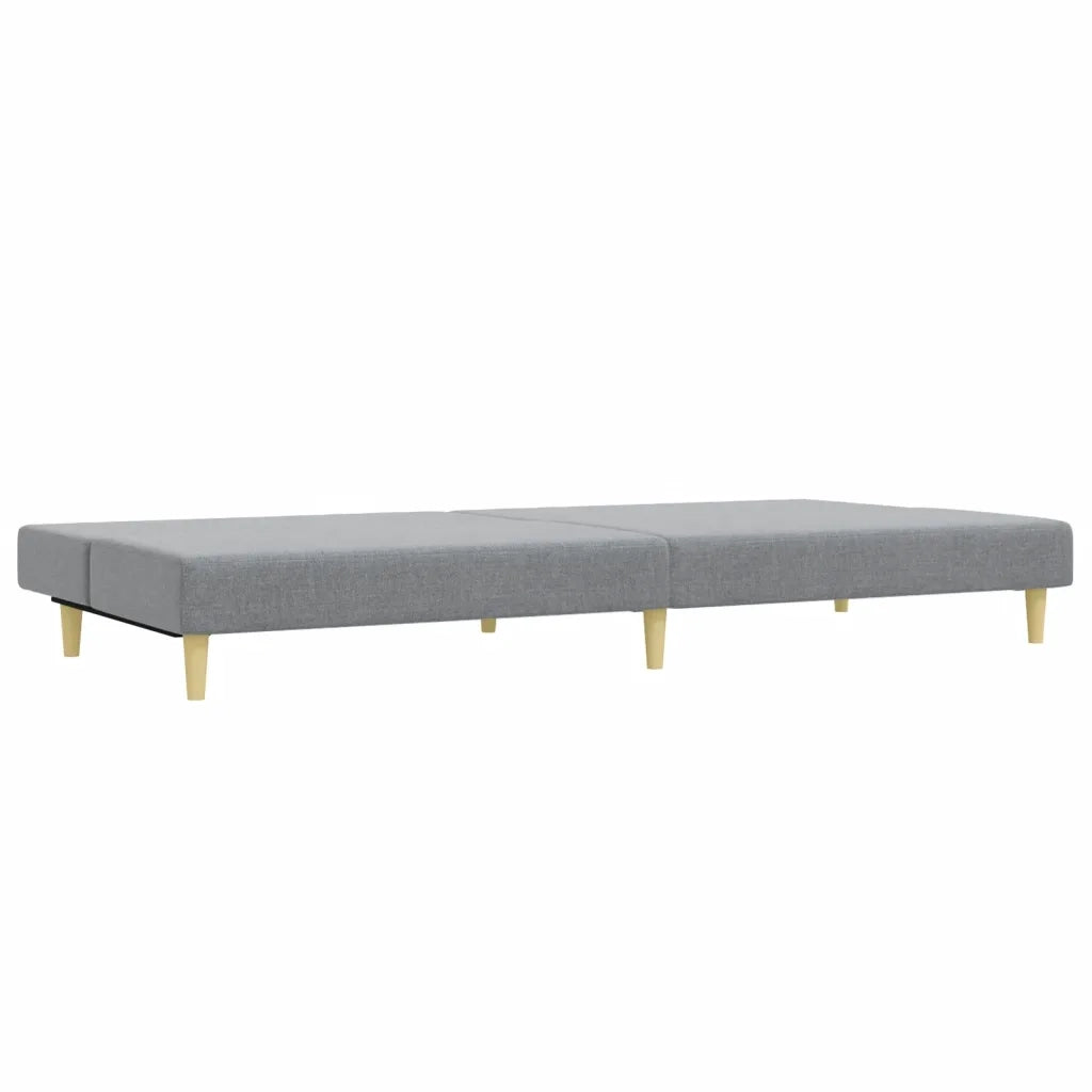 Divano Letto a 2 Posti con Poggiapiedi-Sofa Letto 2 Posti-Daybed Grigio Chiaro in Tessuto 505542