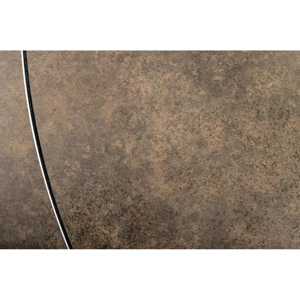 Table ATONIA – Allungabile ovale 130 a 190 cm – Piano in ceramica effetto marmo bronzo – Gambe in metallo – Stile moderno