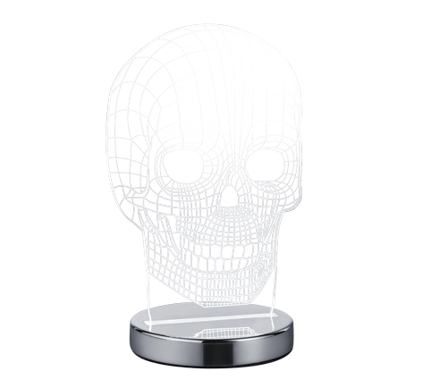 Lampada Tavolo Scrivania Ragazzi Led Teschio Variazione Luce Skull GD Trio