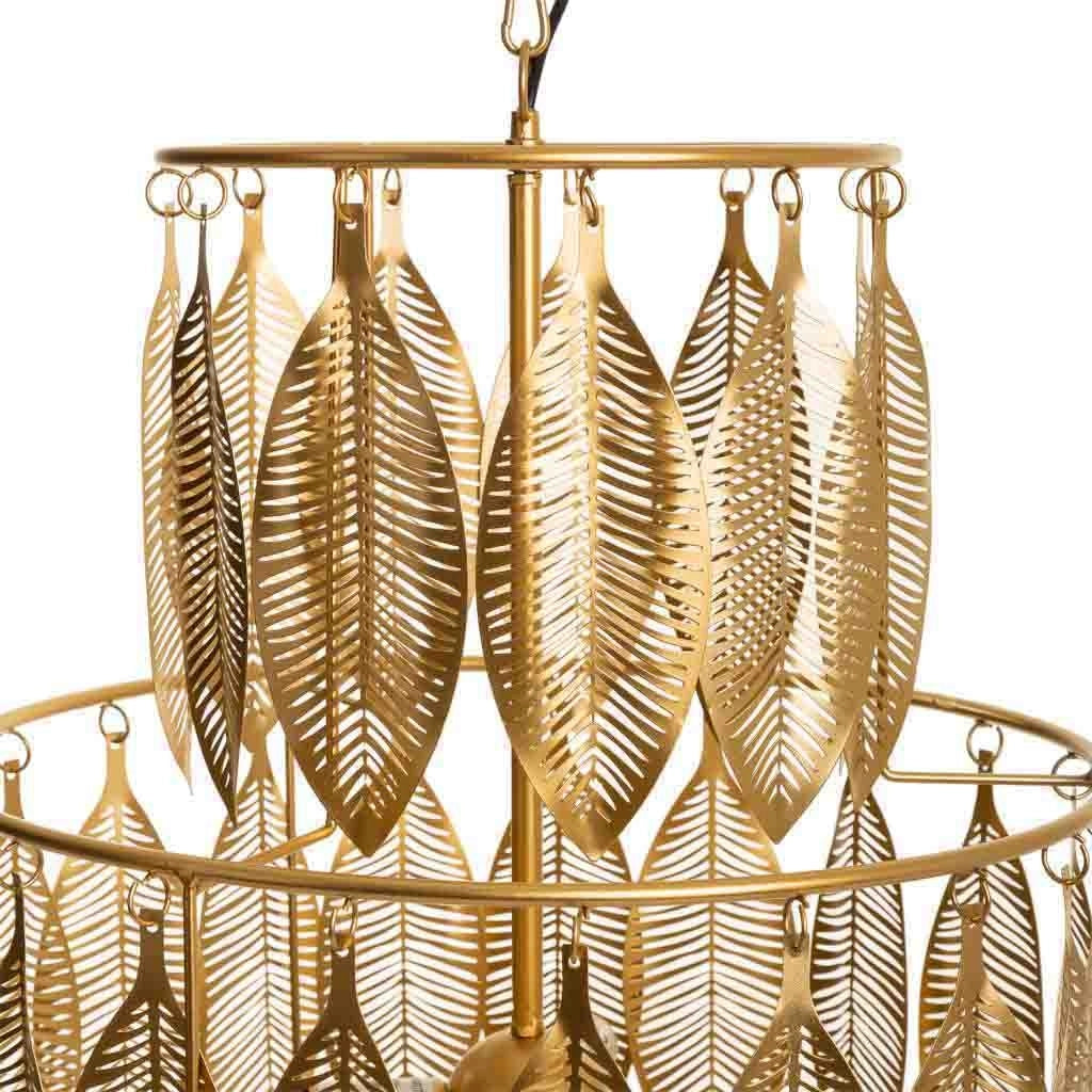 Lampada a sospensione in metallo dorato 49x49x81h