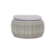 Tempo Style - Pouf SANTORINI in polyrattan | Resistente alle intemperie | Con morbido cuscino sfoderabile | Per ambienti esterni come giardino, balcone, terrazza - Grigio