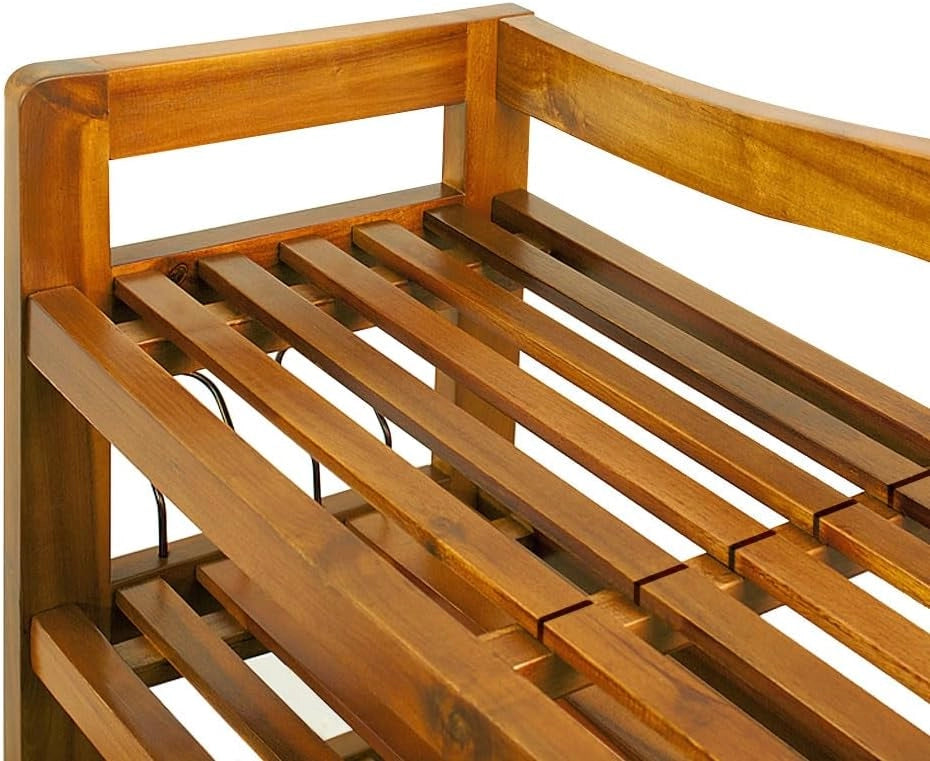 2x Scarpiera 5 Ripiani 95x26x82 cm Legno di Acacia 200kg Portascarpe Salvaspazio Ingresso