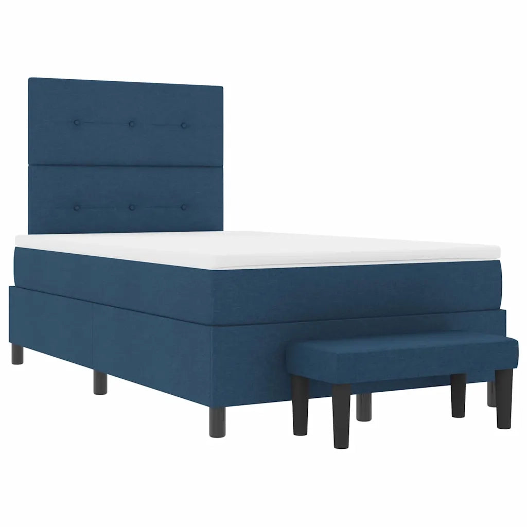 Letto a molle con materasso Blu 120 x 190 cm Tessuto