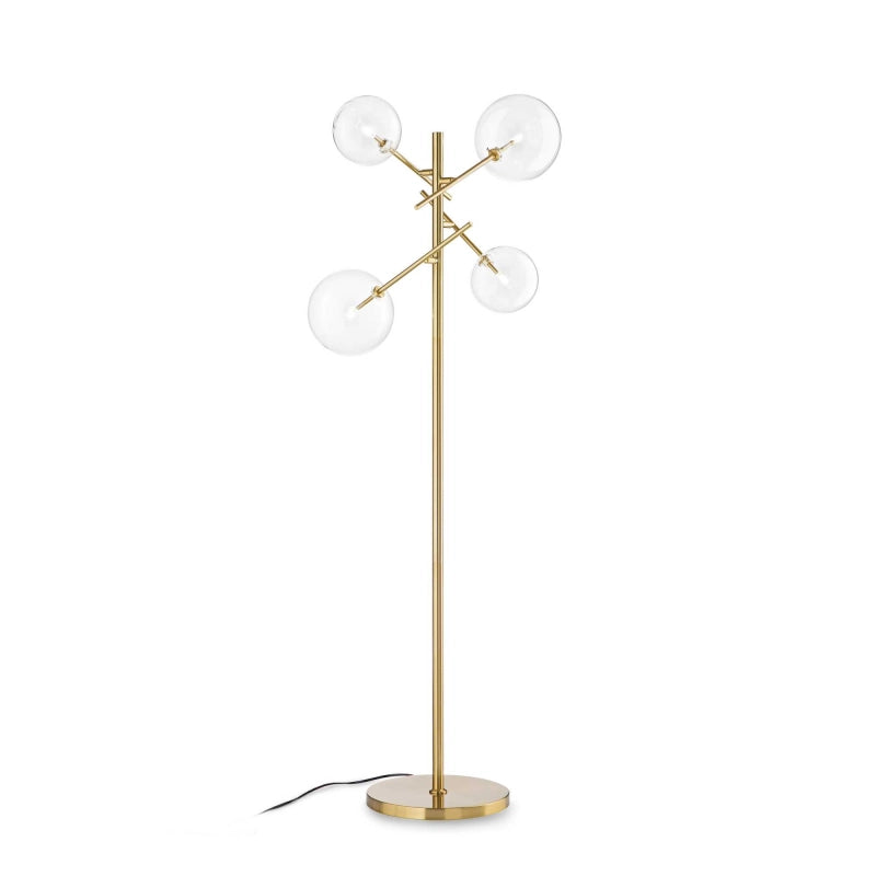 Lampada Da Terra Equinoxe Pt4 Ottone Ideal-Lux